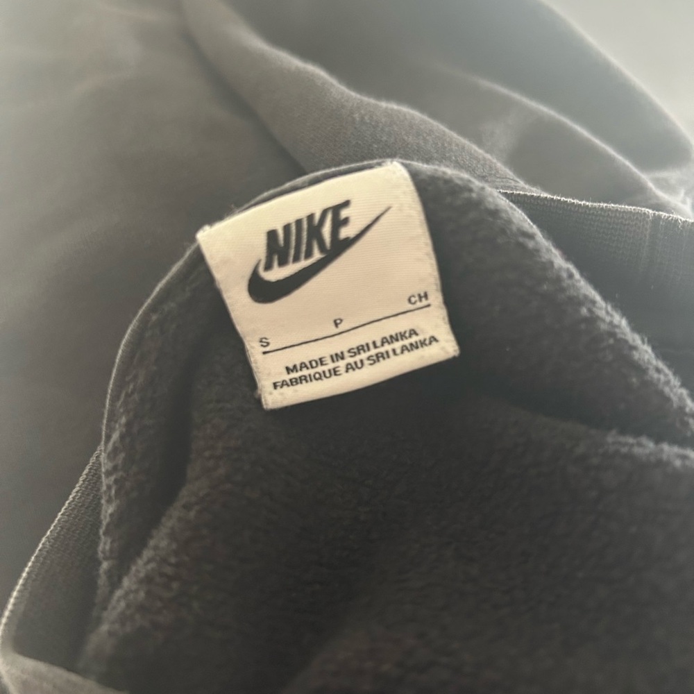 Nike Men’s Black Crewneck Sweatshirt with White Swoosh - Picture 2 of 2